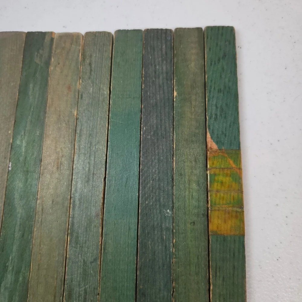 Vintage Lincoln Logs Green 12 Inch Wood Roof Slats Replacement Parts Set of 11